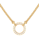 Small Circle Outline Diamond Pendant Necklace
