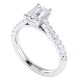 Claw & Channel Set Emerald Cut Diamond Ring