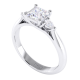 Crossover Claw Set Princess Cut Diamond Engagement Ring