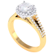 Split Band Round Brilliant Halo Diamond Engagement Ring