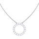 Circle Outline Diamond Pendant Necklace