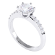 Six Claw Solitaire and Diamond Band Engagement Ring
