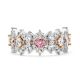  White & Pink Diamond Cluster Dress Ring