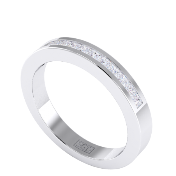 Princess cut full eternity ring top