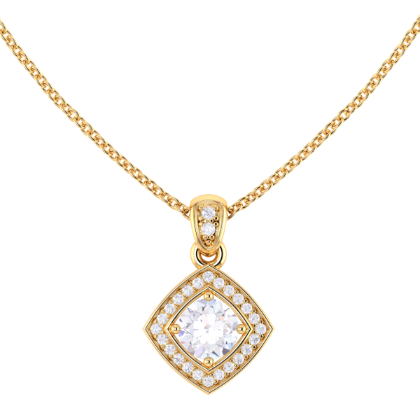 Princess cut halo necklace cheap