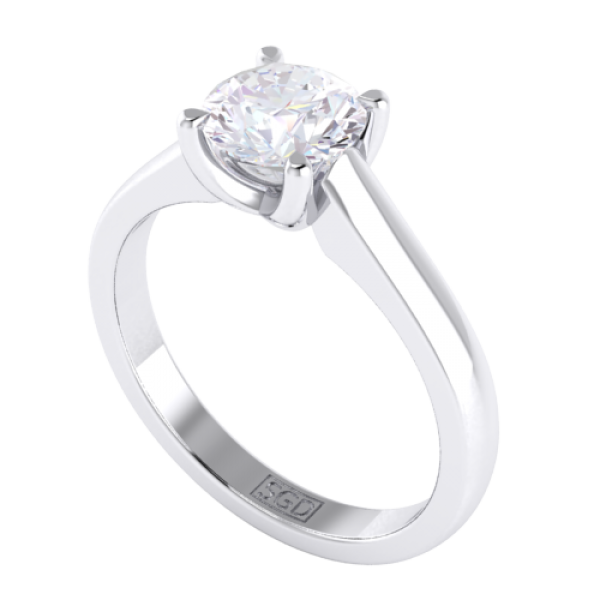 Open Gallery Four Claw Solitaire Diamond Engagement Ring