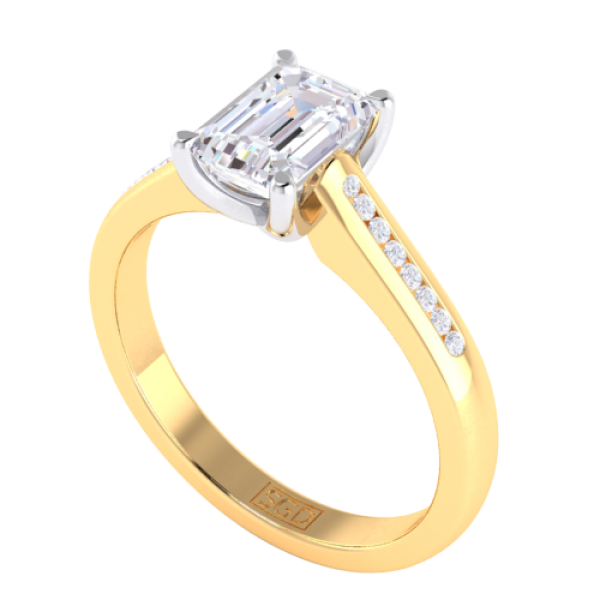 Emerald cut channel set ring sale