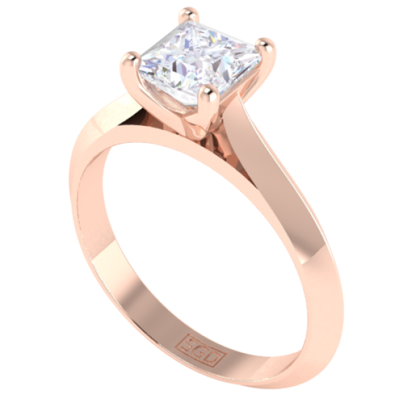 Princess Cut Diamond Solitaire Engagement Ring