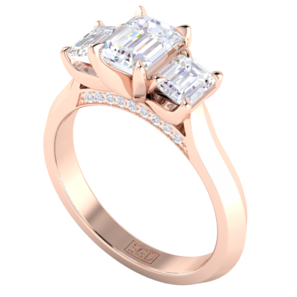 Emerald cut trilogy top