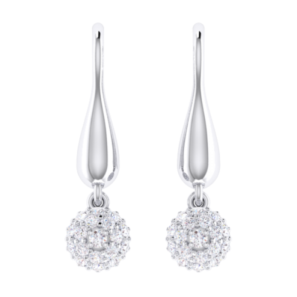 Round ball diamond earrings hot sale