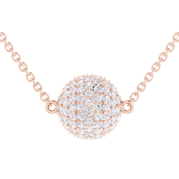 Pave diamond ball necklace shop