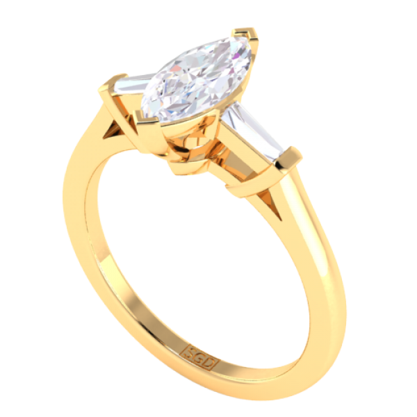 Baguette cut diamond engagement ring sales