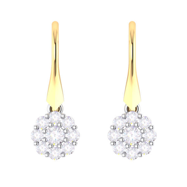 Round Brilliant Cut Diamond Earrings Solid Gold