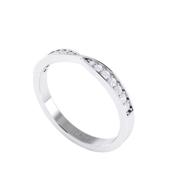 Crossover Diamond Eternity Wedding Ring