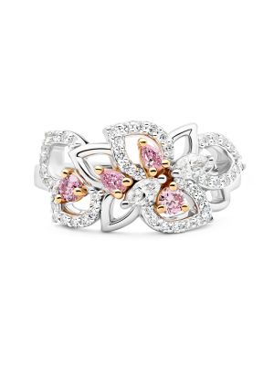  Argyle Pink Diamond Contemporary Wildflower Ring