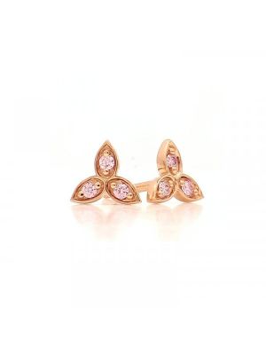  Argyle Pink Diamond Three Leaf Stud Earrings