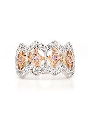  Art Deco Style Pink Diamond Dress Ring