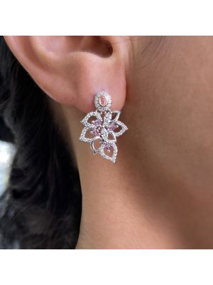  Argyle Pink Diamond Dancing Leaf Drop Earrings