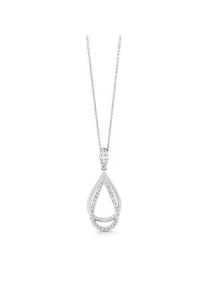  Elegant Pear Shaped Diamond Pendant Necklace
