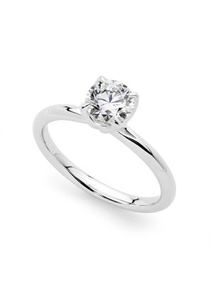  Solitaire Tulip Diamond Engagement Ring