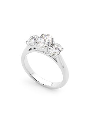  Parklane Band Trilogy Oval Diamond Engagement Ring