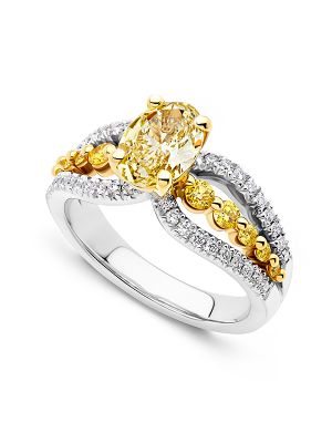  Triple Split Yellow Diamond Ring