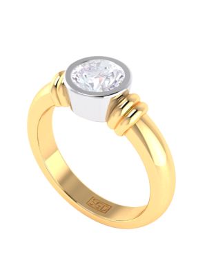 Half bezel top engagement ring