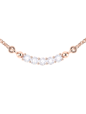  Curved Bar Diamond Pendant Necklace