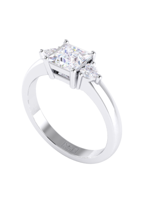  Princess Cut Three Stone Diamond Ring