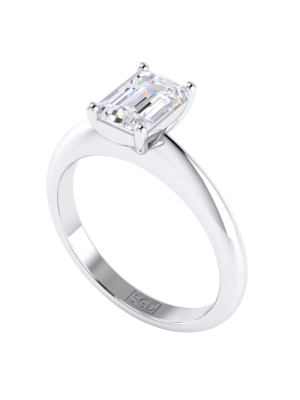  Emerald Cut Solitaire Diamond Engagement Ring