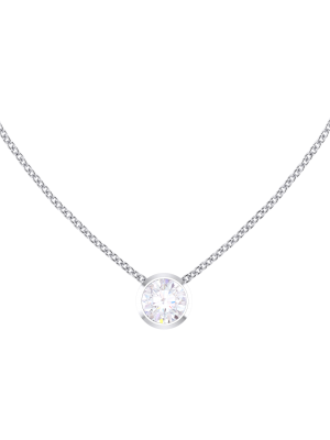  Half Bezel Solitaire Diamond Pendant