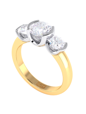  Round Brilliant Cut Diamond Trilogy Engagement Ring