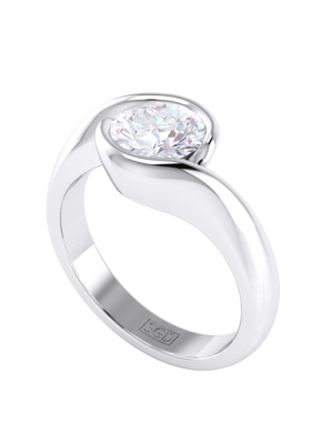  Twist Bezel Solitaire Diamond Engagement Ring