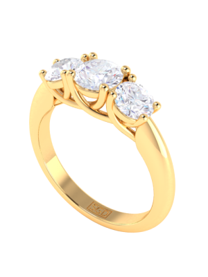  Claw Set Trilogy Diamond Engagement Ring