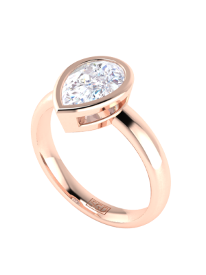  Pear Cut Diamond Solitaire Ring