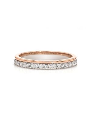  Modern Style Two Tone Diamond Wedding Eternity Ring
