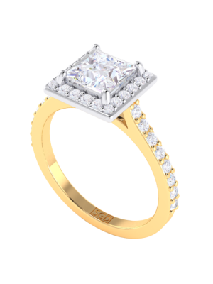 Yellow gold princess shop cut ring