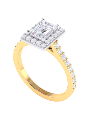  Emerald Cut Diamond Halo Ring
