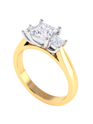 Yellow gold hot sale princess cut ring