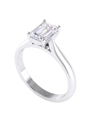  Classic Claw Set Emerald Cut Diamond Engagement Ring