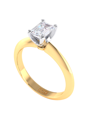  Classic Emerald Cut Solitaire Diamond Engagement Ring