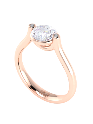  Unique Bezel Set Three Stone Diamond Engagement Ring
