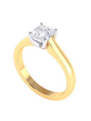 Cushion cut top solitaire ring