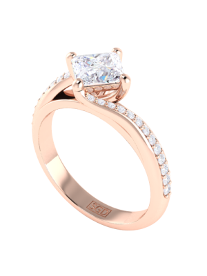  Sweeping Princess Cut Diamond Ring