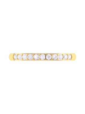  Classic Style Diamond Pave Set Wedding Eternity Ring