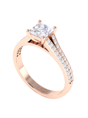 Princess-Cut Diamond Halo Engagement Ring - Nuha Jewelers