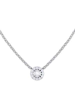  Round Diamond Halo Pendant Necklace