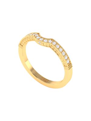  Antique Inspired Contoured Diamond Wedding Eternity Ring