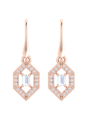  Art Deco Inspired Diamond Drop Earrings