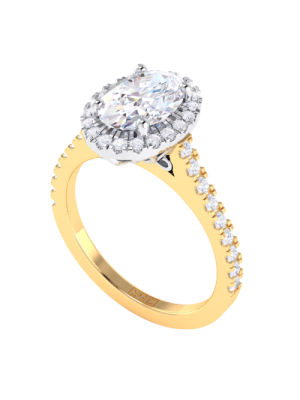  Oval Diamond Halo Engagement Ring